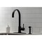 Gourmetier LS8710DLBS Concord Single-Handle Kitchen Faucet W/ Brass Sprayer, Black LS8710DLBS - alternate 6